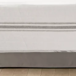 Twin Farmhouse Stripe Quilted Daybed Cover Set Gray - Lush Décor