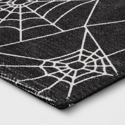 1'8"x2'10" Washable Spider Webs Scatter Woven Accent Rug Black - Hyde And EEK! Boutique™ 2 1'8"x2'10" Washable Spider Webs Scatter Woven Accent Rug Black - Hyde And EEK! Boutique™ - Image 2