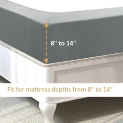 PiccoCasa Box Spring Cover Stretchy Fabric Wrap Around 4 Sides Bed Skirt Wrinkle Free For Home 6 PiccoCasa Box Spring Cover Stretchy Fabric Wrap Around 4 Sides Bed Skirt Wrinkle Free For Home -Bedding Discounts GUEST 029a2398 f979 4fa0 9066 df59be37f27b