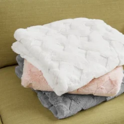 50"x60" Jane Luxury Basketweave Faux Fur Throw Blanket -Bedding Discounts GUEST 02b93140 4e93 4d5d 9359 07d29b4e1400