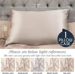 Dreamzie - 1 X 19 Momme Silk Pillowcase, Double Sided Luxury Silk - Gold -Bedding Discounts GUEST 0347f5cc 3127 46fc acaf b074e559d858