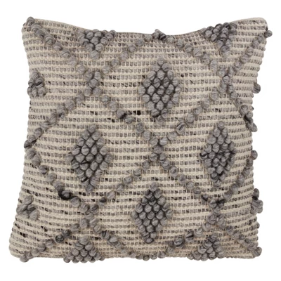 18"x18" Diamond Weave Square Throw Pillow - Saro Lifestyle 3 18"x18" Diamond Weave Square Throw Pillow - Saro Lifestyle - Image 3