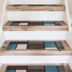 World Rug Gallery Contemporary Modern Boxes Non-Slip Stair Treads -Bedding Discounts GUEST 05e50781 0039 4b28 95c7 c59161ccc3ad