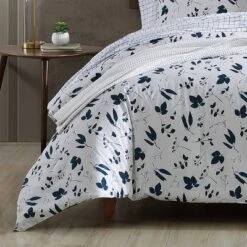 3pc Full/Queen Cyanotype Floral 100% Cotton Comforter Set White - ED Ellen DeGeneres -Bedding Discounts GUEST 064ea44f b632 4cb4 aed7 8e686d8a8ad3