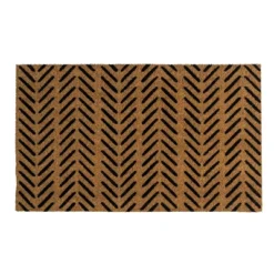 Fishbone Indoor/Outdoor Coir Doormat Black/Natural - Entryways -Bedding Discounts GUEST 066688c8 44ce 45e6 b04f 6489ae79d3db