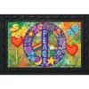 Peace Floral Doormat Everyday Indoor Outdoor 30" X 18" Briarwood Lane