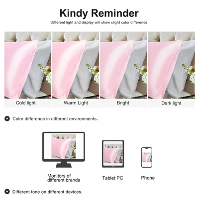 2 Pcs Body 20"x54" Satin Silky Soft Pillow Cover Pink - PiccoCasa 3 2 Pcs Body 20"x54" Satin Silky Soft Pillow Cover Pink - PiccoCasa - Image 3