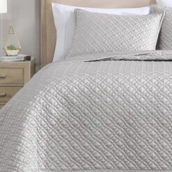 Riverbrook Home 3pc Queen Noble Tencel Coverlet Set Silver: Luxurious Woven Lyocell, Machine Washable