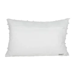 14X22 Inch Hand Woven Pillow White Cotton With Polyester Fill - Foreside Home & Garden -Bedding Discounts GUEST 09e706f6 bfb6 47a8 a756 12e456306742