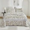 BAGOKIE Queen Size Quilt Set Cotton Vintage Floral Bedding
