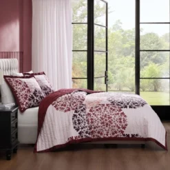 Bebejan Rosewood Harmony 100% Cotton 3-Piece Reversible Quilted Coverlet Set -Bedding Discounts GUEST 0b641c8a e4b2 40be 8705 894894a589cc
