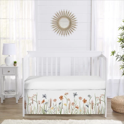 Sweet Jojo Designs Girl Baby Crib Bed Skirt Watercolor Floral Garden Green Blue And Orange 1 Sweet Jojo Designs Girl Baby Crib Bed Skirt Watercolor Floral Garden Green Blue And Orange