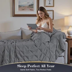 Gkyet Weighted Blanket(78" X 85",25lbs) Twin Size Soft Cooling Heavy Blanket Breathable With Glass Bead Perfect For 220-280 Lbs,Machine Washable Grey -Bedding Discounts GUEST 0eb75423 99ed 42c7 bf11 f71672358b50