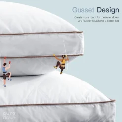 Peace Nest Natural Goose Feather And Down Sleeping 100% Cotton Pillow Cover Downproof Gusseted 2 Count -Bedding Discounts GUEST 0f54586d 3604 466e 8d87 3951de894110