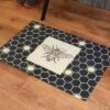 2'x3' ColorStar Bee Hex Door Mat Charcoal - Bungalow Flooring