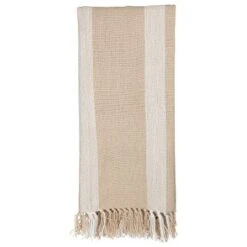 Striped Outdoor Throw Blanket Tan Polyester By Foreside Home & Garden -Bedding Discounts GUEST 119e2882 b705 42a9 b0f1 7246be2b1d66