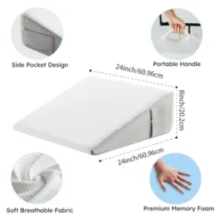 Dronery 8"Bed Wedge Triangle Pillow With Soft Memory Foam And Washable Cover,For Acid Reflux,Heartburn,Back Pain Relief,Snoring,Sleep Apnea And Gerd 15 Dronery 8"Bed Wedge Triangle Pillow With Soft Memory Foam And Washable Cover,For Acid Reflux,Heartburn,Back Pain Relief,Snoring,Sleep Apnea And Gerd -Bedding Discounts GUEST 13b3009b 064b 4f3e a330 962cf10aaf6d