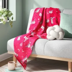 Novelty Recycled Printed Plush Throw Cowboy Boots