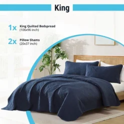 HLC.ME Lorenzo - 3 Piece Quilt Set, Lightweight Bedspread Coverlet Set -Bedding Discounts GUEST 14f34108 169c 4838 839b ef19f21a9144