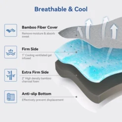 Dyonery 3“/4" Reversible Extra Firm Memory Foam Bed Topper For Pain Relief, High-Density Gel Bamboo Charcoal Mattress Pad With Removable Cover 11 Dyonery 3“/4" Reversible Extra Firm Memory Foam Bed Topper For Pain Relief, High-Density Gel Bamboo Charcoal Mattress Pad With Removable Cover -Bedding Discounts GUEST 169e2f51 1631 40ed b4ae a3654000e58a