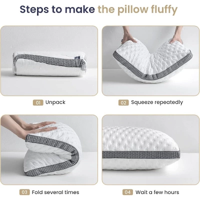 Gulches Queen Size Cooling Pillow Set Of 2 - Cooling Gel Memory Foam, Medium Firm, Washable Ice Silk Cover, CertiPUR-US Certified 7 Gulches Queen Size Cooling Pillow Set Of 2 - Cooling Gel Memory Foam, Medium Firm, Washable Ice Silk Cover, CertiPUR-US Certified - Image 7