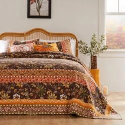 Greenland Home Fashions 3pc Audrey Modern Floral Bedspread Bedding Set Brown -Bedding Discounts GUEST 174f0ce2 4390 4e14 8f81 b448db42a719