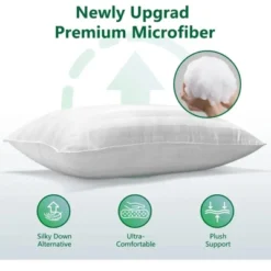 Heycuzi Queen Size Pillows For Sleeping: Hotel Quality - Down Alternative Microfiber Filled For Back, Stomach Side Sleepers Breathable Skin-Friendly -Bedding Discounts GUEST 18cc335e b8fe 4c20 8277 20fdad135e83