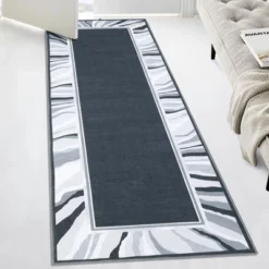 Coucheta Area Rug, Gray Washable Rug, Bordered Entryway Rug, For Home Modern Bedroom Rug, Non-Slip Low Pile Carpet, Foldable Kitchen Rugs -Bedding Discounts GUEST 1a6d17f4 e419 47d0 9fa4 06a105fbb203