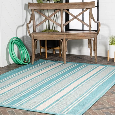 Haynes Modern Double Stripe Indoor/Outdoor Area Rug - JONATHAN Y 5 Haynes Modern Double Stripe Indoor/Outdoor Area Rug - JONATHAN Y - Image 5