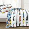 3pc Full/Queen Race Cars Reversible Kids' Quilt Set White - Lush Décor