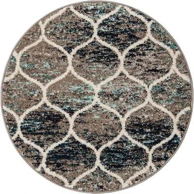 Unique Loom Trellis Frieze Rounded Area Rug 1 Unique Loom Trellis Frieze Rounded Area Rug