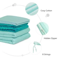 Costway 7 / 10 /15 / 20 Lbs Heavy Weighted Blanket 3 Piece Set W/ Hot & Cold Duvet Covers Green/Pink -Bedding Discounts GUEST 1c26fca1 d4ba 40b8 9373 e423af55d2e3