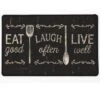 Home Mart Goods Black Washable Kitchen Mat With Non-Slip Backing - 17"x24"