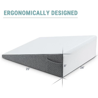 Dronery 8"Bed Wedge Triangle Pillow With Soft Memory Foam And Washable Cover,For Acid Reflux,Heartburn,Back Pain Relief,Snoring,Sleep Apnea And Gerd 8 Dronery 8"Bed Wedge Triangle Pillow With Soft Memory Foam And Washable Cover,For Acid Reflux,Heartburn,Back Pain Relief,Snoring,Sleep Apnea And Gerd - Image 8