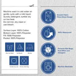 Emma And Oliver Smooth Fabric Waterproof And Hypoallergenic Mattress Protector -Bedding Discounts GUEST 1f945e54 6985 4f77 bbdc 38da35e9d323