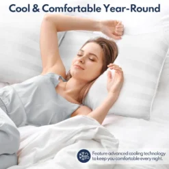 Zibroges Bed Pillows Queen Size Set Of 2 Down Alternative Microfiber Cooling Pillows For Bed -Bedding Discounts GUEST 1fd5c24e d7e2 44ad 8055 b8ae9701b128