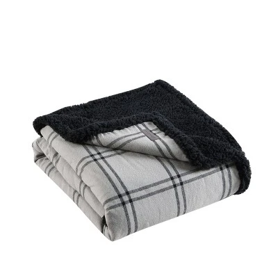 50"x60" Kettle Falls Plaid High Pile Fleece Reversible Throw Blanket - Eddie Bauer 1 50"x60" Kettle Falls Plaid High Pile Fleece Reversible Throw Blanket - Eddie Bauer