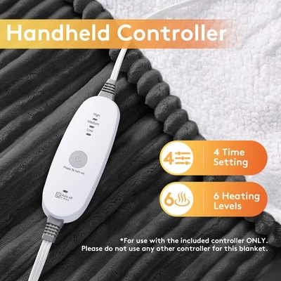 Hyleory Electric Fleece And Flannel Heated Throw Blanket With Two Size 2 Hyleory Electric Fleece And Flannel Heated Throw Blanket With Two Size - Image 2