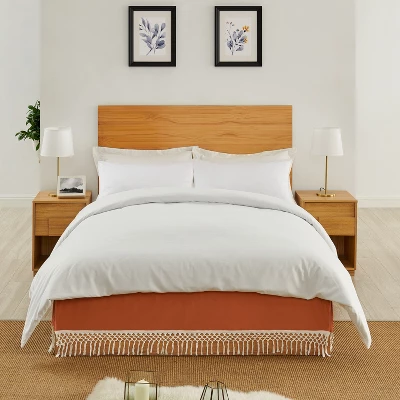 Sweet Jojo Designs Girl Dust Ruffle Queen Bed Skirt Boho Floral Wildflower Orange And Ivory 2 Sweet Jojo Designs Girl Dust Ruffle Queen Bed Skirt Boho Floral Wildflower Orange And Ivory - Image 2