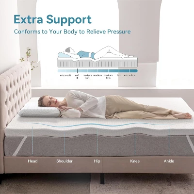 Dyonery Memory Foam Mattress Topper Queen 2 Inch, Breathable Bed Topper With Removable Cover, High-Density Mattress Pad For Pain Relief, No Smell 2 Dyonery Memory Foam Mattress Topper Queen 2 Inch, Breathable Bed Topper With Removable Cover, High-Density Mattress Pad For Pain Relief, No Smell - Image 2