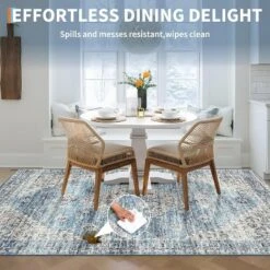 Area Rugs Washable Living Room Rugs,Vintage Floral Bedroom Rugs Indoor Accent Large Carpet Table Soft Non Slip Retro Floor Cover -Bedding Discounts GUEST 24639c44 06cb 4215 80aa ba31396503a0