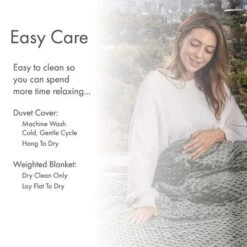 RELAX EDEN Adult Breatheable Cotton Weighted Blanket With Removable Navy Duvet Cover Made W/Polyester And Glass Beads -Bedding Discounts GUEST 2496b7d3 adce 49fd 875c e7b17319ca00