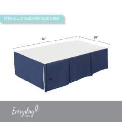 Everyday Kids Navy Blue Pleated Crib Skirt – 100% Cotton, Split Corners, 14" Drop, Fits Standard Cribs, Nursery Bedding For Boys And Girls 11 Everyday Kids Navy Blue Pleated Crib Skirt – 100% Cotton, Split Corners, 14" Drop, Fits Standard Cribs, Nursery Bedding For Boys And Girls -Bedding Discounts GUEST 251491a4 d514 4507 b844 dd3d5519cdf5