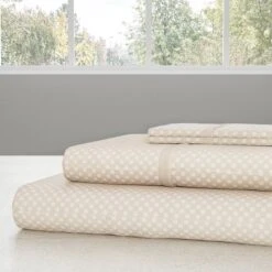 Brushed Microfiber Sheet Set- 4 Piece- Embossed Checkered Bed Linens-Deep Pocket Fitted & Flat Sheets, 2 Pillowcases By Lavish Home (Queen, Champagne) -Bedding Discounts GUEST 255d71a3 5988 4fed 9846 a31d7ec84f4a