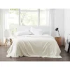 Cannon King Solid Plush Blanket Ivory: Machine Washable, Polyester, Year-Round Comfort, 108x90"