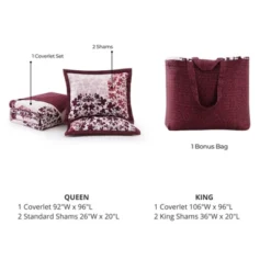 Bebejan Rosewood Harmony 100% Cotton 3-Piece Reversible Quilted Coverlet Set -Bedding Discounts GUEST 25da8d8b 82bb 42f4 ba07 4b205c01835c