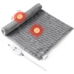 Massaging Weighted Heating Pads For Back, Electric Heating Pad With Massaging Vibrations, Auto Shut Off, 12 Settings- 3 Heat, 20" X 24", Grey -Bedding Discounts GUEST 260227f9 7c5c 47eb 9f5e bd1100a15e9d