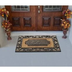 A1HC Rubber And Coir Door Mat 23"x38", Thick Durable Welcome Doormat For Indoor Outdoor Entrance -Bedding Discounts GUEST 261f3e12 3075 477c ba6d 7602a86f77d7