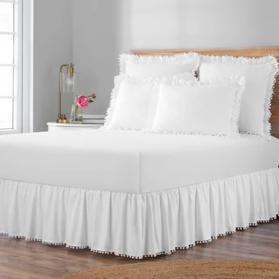 Belles & Whistles Pom Pom Trim 15" Drop Bed Skirt 1 Belles & Whistles Pom Pom Trim 15" Drop Bed Skirt