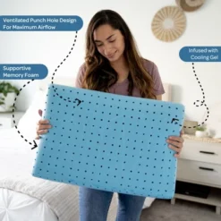 PharMeDoc Cooling Gel Infused Memory Foam Ventilated Hole-Punch Bed Pillow -Bedding Discounts GUEST 26a8b754 25ea 4bd6 8349 eb079b719e62